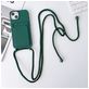Mobigear Lanyard Card iPhone 15 Coque avec cordon en Silicone et Porte-Cartes - Vert