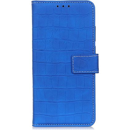 Mobigear Croco Housse OPPO Reno 4 Pro 5G Etui Porte-Monnaie - Bleu