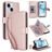 Mobigear Wallet Housse iPhone 15 Etui Porte-Monnaie - Rose doré