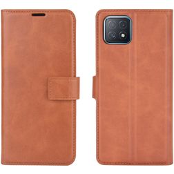 Mobigear Wallet Housse OPPO A73 5G Etui Porte-Monnaie - Marron