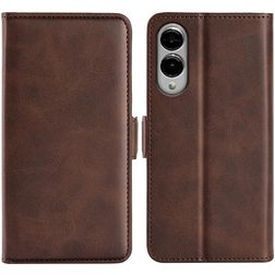 Mobigear Slim Magnet Housse Samsung Galaxy S25 Edge Etui Porte-Monnaie - Marron
