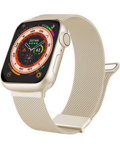 Mobigear Luxury Loop Bracelet Milanais Apple Watch Fermeture magnétique - 42/41/40/38 mm - Lumière stellaire