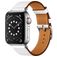 Mobigear Torino Bracelet Cuir Apple Watch Fermeture boucle ardillon - 42/41/40/38 mm - Blanc