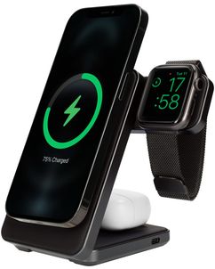 Mobiparts Foldable 3 in 1 - Chargeur Qi Wireless 15W - Noir