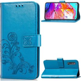 Mobigear Clover Housse Samsung Galaxy A70 Etui Porte-Monnaie - Bleu