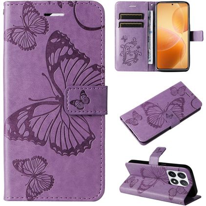 Mobigear Butterfly Housse Xiaomi 14T Pro Etui Porte-Monnaie - Violet