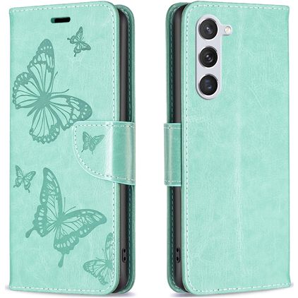 Mobigear Butterfly Housse Samsung Galaxy S24 Etui Porte-Monnaie - Vert