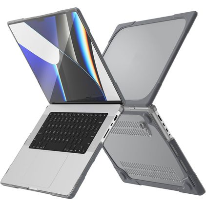 Mobigear Shockproof MacBook Pro 14 Pouces (2021-2026) Coque - Gris - Model A2442 / A2779 / A2918 / A2992 / A3401 / A3112 / A3434 / A3427 / A3426
