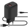 Mobiparts - Double USB / USB-C Chargeur Micro USB 1 mètre Power Delivery 20W 3A - Noir
