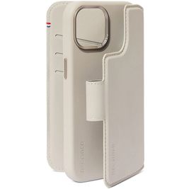 Decoded Detachable Wallet Housse iPhone 15 MagSafe Etui avec Coque Détachable en Cuir Véritable Porte-Monnaie - Clay