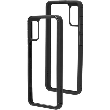 Mobiparts Rugged Clear Coque Samsung Galaxy A41 Coque arrière Rigide Anti-Chocs - Transparent / Noir