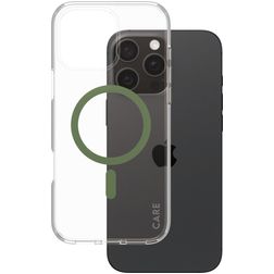 CARE by PanzerGlass Flagship Coque iPhone 16 Pro Max MagSafe Coque arrière Rigide - Transparent / Vert