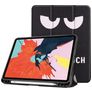 Mobigear Tri-Fold Gel Coque iPad Air 4 (2020) Etui en TPU,Similicuir + Porte-crayon - Do Not Touch