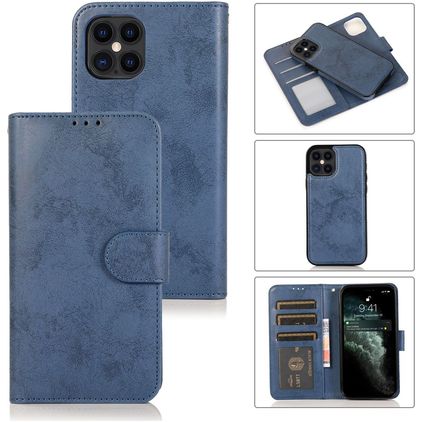 Mobigear Wallet Housse iPhone 12 Pro Etui avec Coque Détachable Porte-Monnaie - Dark Blue