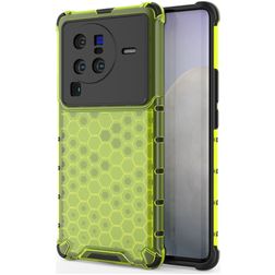 Mobigear Honeycomb Coque Vivo X80 Pro Coque arrière Rigide Anti-Chocs - Vert