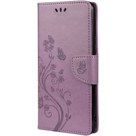 Mobigear Flowers Housse Samsung Galaxy A23 Etui Porte-Monnaie - Violet