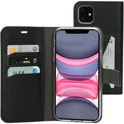 Mobiparts Classic Wallet Housse iPhone 11 Etui Porte-Monnaie - Noir