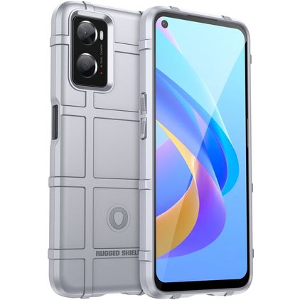 Mobigear Rugged Shield Coque OPPO A76 Coque arrière en TPU Souple Anti-Chocs - Gris
