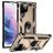 Mobigear Armor Ring Coque Samsung Galaxy S22 Ultra Coque arrière Rigide Anti-Chocs avec Anneau-Support - Or