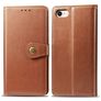 Mobigear Snap Button Housse iPhone SE (2022) Etui Porte-Monnaie - Cognac