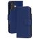 Mobiparts Wallet Housse iPhone 17 Etui en Cuir Véritable Porte-Monnaie - Bleu