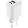 Mobiparts - Double USB / USB-C Chargeur Power Delivery 20W - Blanc
