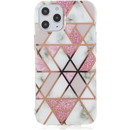 Mobigear Marble Coque iPhone 12 Pro Max Coque arrière en TPU Souple - Rose