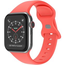 Mobigear Sport Dual Bracelet Silicone pour Apple Watch Fermeture à clou et passant - 42/41/40/38 mm - Corail