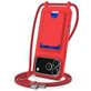 Mobigear Lanyard Card iPhone 17 Pro Coque avec cordon en Silicone et Porte-Cartes - Rouge