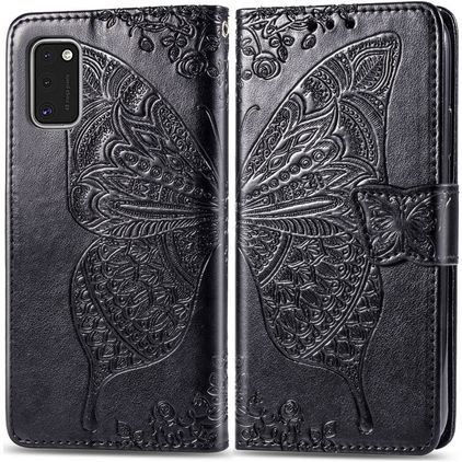 Mobigear Butterfly Housse Samsung Galaxy A41 Etui Porte-Monnaie - Noir