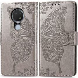 Mobigear Butterfly Housse Nokia 6.2 Etui Porte-Monnaie - Gris