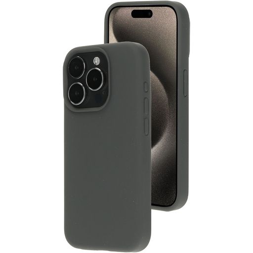 Mobiparts Coque iPhone 15 Pro Coque arrière en Silicone - Urban Grey