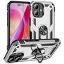 Mobigear Armor Ring Coque iPhone 16 Plus Coque arrière Rigide Anti-Chocs avec Anneau-Support - Argent