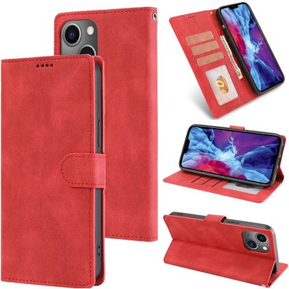 Mobigear Wallet Housse iPhone 14 Etui Porte-Monnaie - Rouge