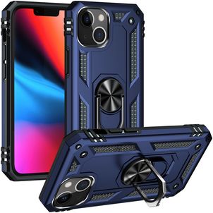 Mobigear Armor Ring Coque iPhone 14 Plus Coque arrière Rigide Anti-Chocs avec Anneau-Support - Bleu