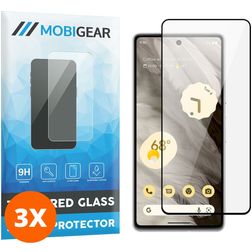 Mobigear Premium Google Pixel 7 Verre trempé Protection d'écran - Compatible Coque - Noir (Lot de 3)
