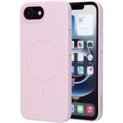 Mobiparts Slim Line Coque iPhone 16e MagSafe Coque arrière Rigide - Blush Pink