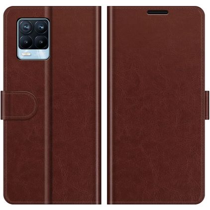 Mobigear Wallet Housse Realme 8 Pro Etui Porte-Monnaie - Marron