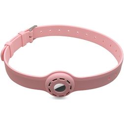 Mobigear Coque Silicone souple Collier pour Apple AirTag - 23,5 - 47,5 cm - Rose