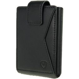 Valenta Card Case Pocket Premium - Porte Cartes en en Cuir véritable - 10 Cartes - Noir