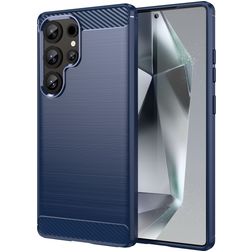 Mobigear Brushed Slim Coque Samsung Galaxy S25 Ultra Coque arrière en TPU Souple - Bleu
