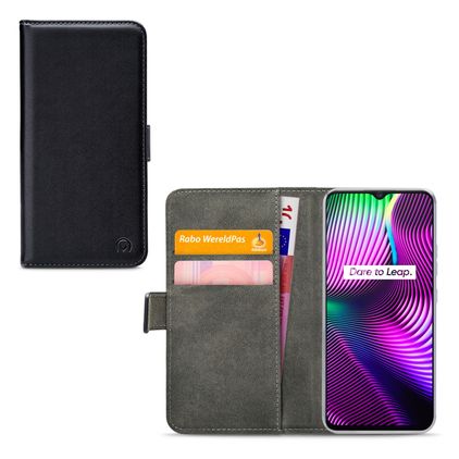 Mobilize Classic Gelly Wallet Housse Realme 7i Etui Porte-Monnaie - Noir