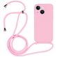 Mobigear Lanyard iPhone 14 Plus Coque avec cordon en Silicone - Rose