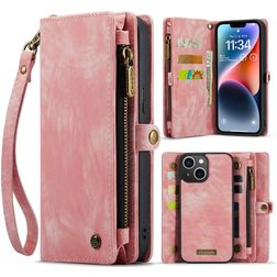 Caseme 008 Housse iPhone 14 Etui avec Coque Détachable Porte-Monnaie - Rose