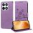 Mobigear Flowers Housse Xiaomi 14T Pro Etui Porte-Monnaie - Violet