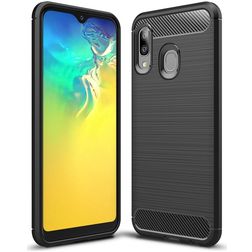 Mobigear Brushed Slim Samsung Galaxy A20e TPU souple Coque arrière - Noir