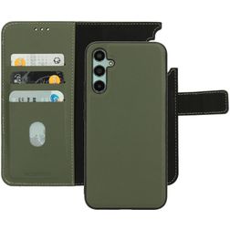 Mobiparts Samsung Galaxy A34 Coque Cuir véritable Étui 2en1 avec coque amovible Portefeuille - Vert