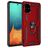 Mobigear Armor Ring Samsung Galaxy A71 Plastique rigide Coque arrière Antichoc avec bague de maintien - Rouge