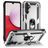 Mobigear Armor Ring Coque Samsung Galaxy A14 Coque arrière Rigide Anti-Chocs avec Anneau-Support - Argent