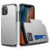 Mobigear Card Coque iPhone 12 Pro Coque arrière Rigide Anti-Chocs avec Porte-Cartes - Argent